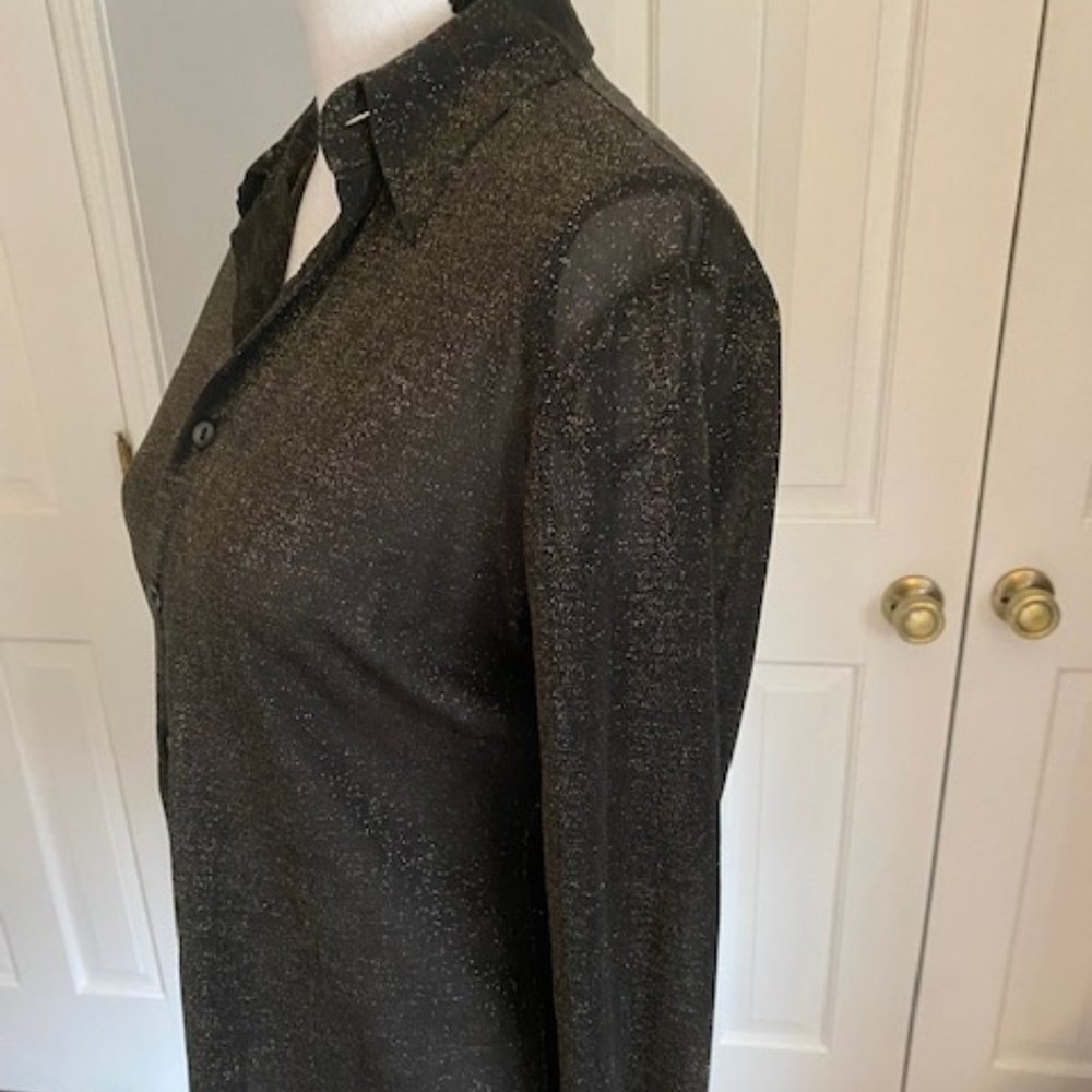 Semi-Sheer Metallic Woman's Buttoned Shirt - Picture 5 of 8